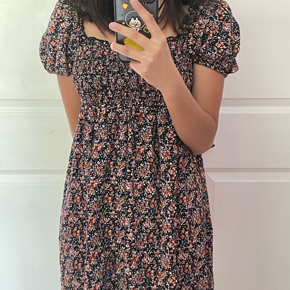 Wild Fable Floral Dress with Puff Sleeves